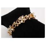 Trifari Gold Tone Floral Bracelet Floral Design As