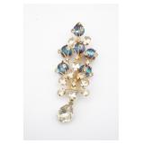 Vintage Vendome Brooch Blue Stones