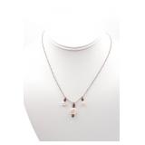 Sterling Silver 14 in Ball Chain w/Pearl Pendants