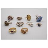 10 Assorted Costume Rings
