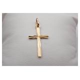 14 Kt. Etched Cross Pendant