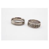 Titanium #10 Wedding Band & Sterling Silver