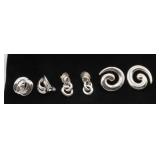 Monet (3) Pair of Silver Tone Earrings - no backs