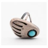Native American Sterling Silver Bear Paw Ring