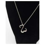 Sterling Silver Open Hearts Pendant by Jane