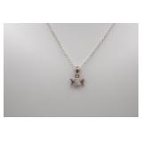 Sterling Silver and Moonstone Pendant on Silver