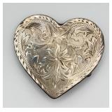 Sterling Silver Etched Heart Buckle