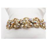 Coro Gold Tone AB Rhinestone Bracelet