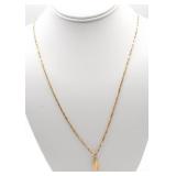 14kt Yellow Gold Christian Fish Pendant on Chain