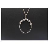 Sterling Silver 18 in Necklace w/SS Charm Holder
