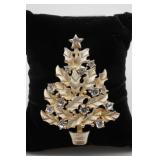 Eisenberg Ice Christmas Tree Rhinestone Brooch