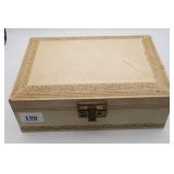 Vintage White Jewelry Box with Pink liner