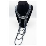 Heidi Daus Denim and Deco Waterfall Necklace Blue