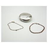 (2) Sterling Silver Link Bracelets, (1) Sterling