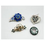 Blue Tone Brooches/Pendants (4)