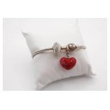Pandora Style Bracelet w/charms - some stones