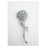 Vintage Rhinestone Coro Flower Brooch