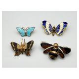 Vintage Enamel Butterfly Collection