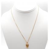925 Gold Overlay Angel Pendant on Box Chain