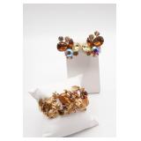 HAR AB and Gold Tone Earring and Bracelet Set