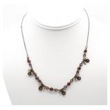 Michael Negrin Bronze Tone and Enamel Flower