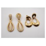 Trifari Gold Tone Earrings (2 Pair)