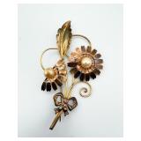 12KT GF Van Dell Floral Spray Brooch