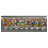 8 Vintage Smurfs Character Glasses
