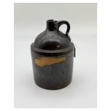 Small Brown Stoneware Jug With Handle