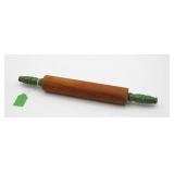 Wooden Rolling Pin With Green Handles