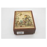 Hummel Girl and Bird Wooden Music Box