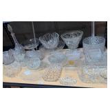 Large Shelf Lot of Clear Glassware