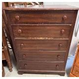 Mahogany Five-Drawer Dresser