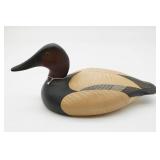 Hand-Painted Wooden Canvasback Duck Decoy