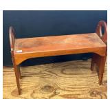 Wooden Bench With Heart Cutout Design
