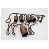 Rustic Wrought Iron Cow Shaped Wind Chime