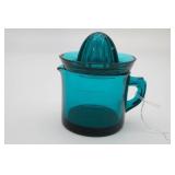 Teal Glass Juicer with Matching Cup