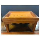 Wooden Footstool with Raised Edges
