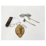 Vintage Glasses, Thermometer, and Accessories
