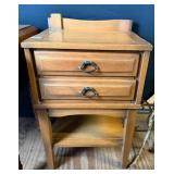 Oak 2 Drawer Nightstand