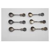 Six Sterling Silver Salt Spoons