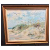 Framed Landscape Painting Beach Scene