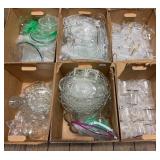 (6) Box Lots of Clear Glassware