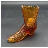 Fenton Amber Glass Boot
