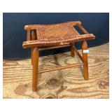 Woven Seat Wood Stool