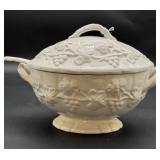 Italian White Ceramic Soup Tureen