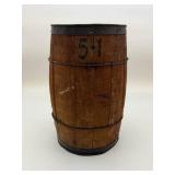 Vintage Wooden Barrel with Metal Bands