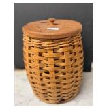 Woven Wooden Basket With Lid
