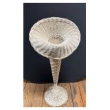 Wicker Floor Vase with Tall Stand