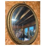 Oval Mirror With Gold-Tone Frame